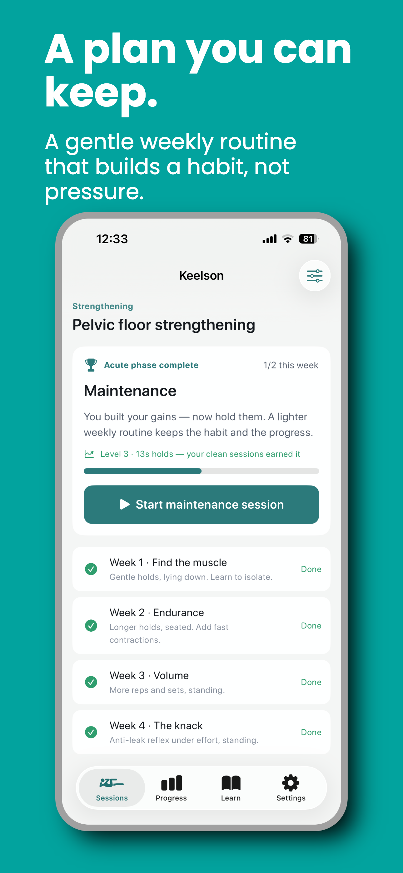 Keelson, a gentle weekly program